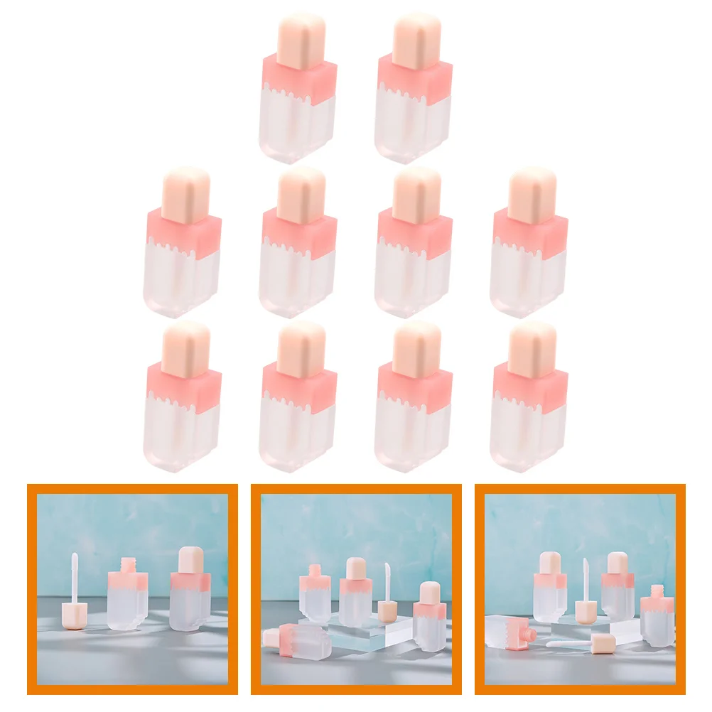 

10 Pcs Lip Gloss Bottles Tube Chopsticks Containers Travel Ice Cream Shaped Lipgloss Mini Balm