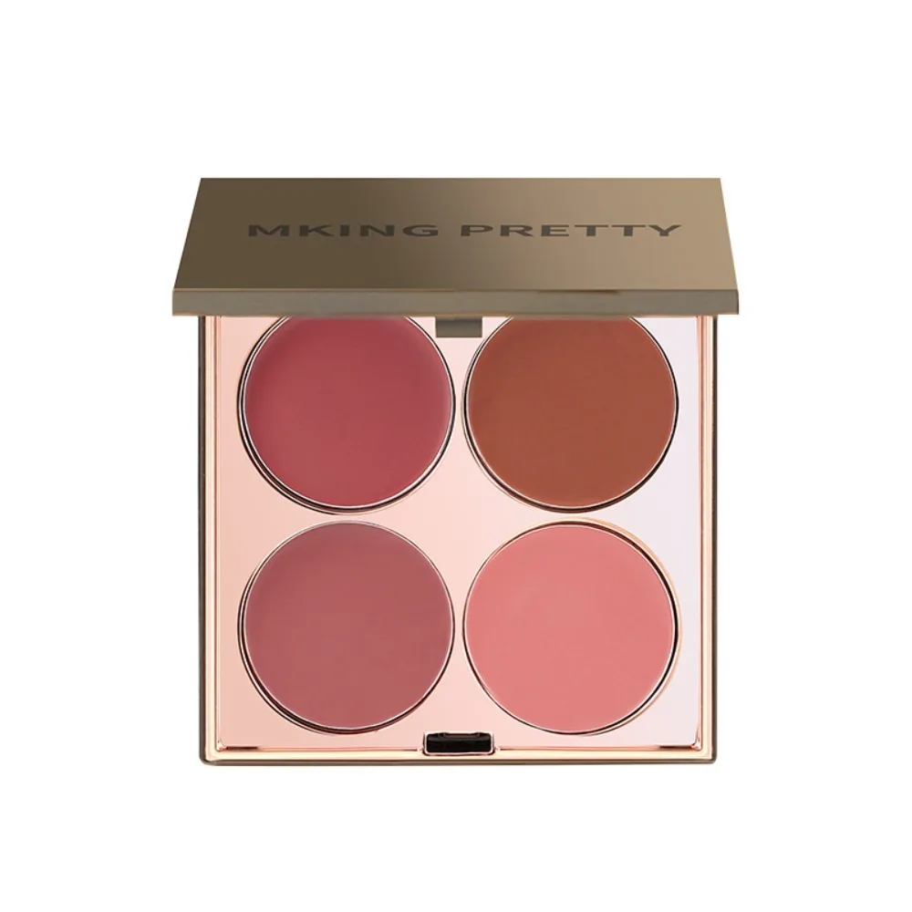 

Four Color Blusher Palette Waterproof Sweatproof Eye Shadow Palette No Smudge Dazzling Makeup Comprehensive Plate Makeup Tool