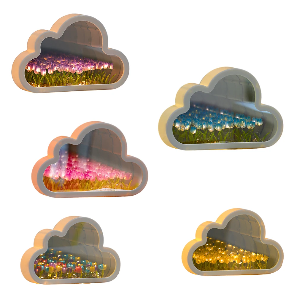 Лампа-Тюльпан в виде облака, декор «сделай сам» в виде тюльпана для спальни, для девочек-подростков, подарки на день рождения, годовщину