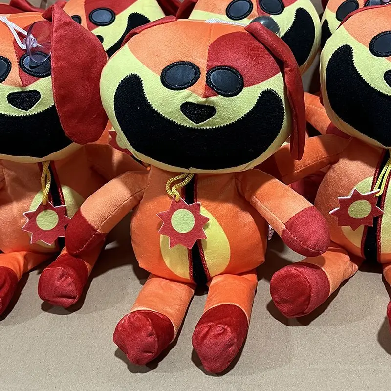 Creepy Smiling Animal Plush Doll Orange Big Mouth Dog Stuffed Toy Weird Trendy Desktop Ornament Unique Collectible Gift view 4