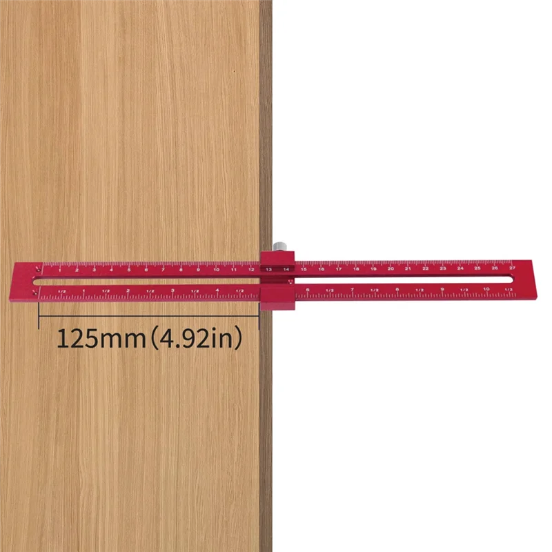 ABNL Woodworking Pocket Ruler W/ Circular Drawing Positioning Needle - T-Type Scribe Square Layout Tool Drawing Compass