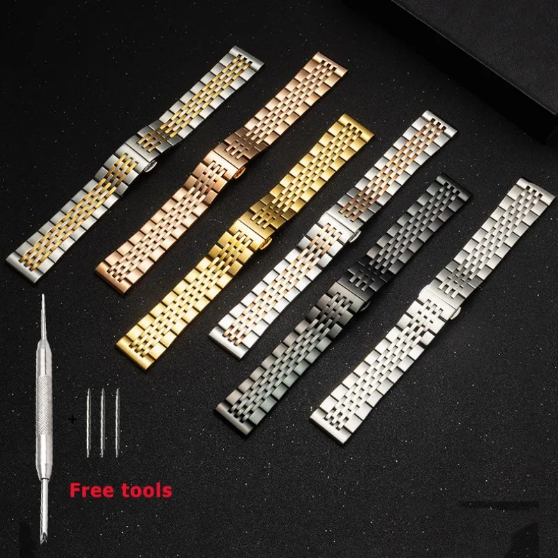 

12 13 14 15 16 17 18 19 20 21 22 23 24mm High Quality Stainless Steel Watch Strap Metal Butterfly Buckle Waterproof Watch Band