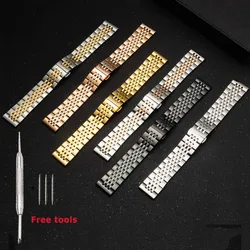 12 13 14 15 16 17 18 19 20 21 22 23 24mm High Quality Stainless Steel Watch Strap Metal Butterfly Buckle Waterproof Watch Band