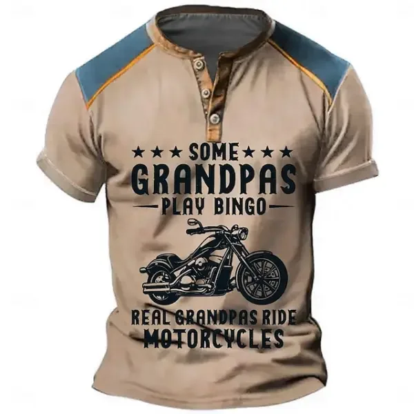 

Henry men's Short Sleeved T-shirt, 3D Vintage guitar/motorcycle Printed Pattern clothing, s-6XL