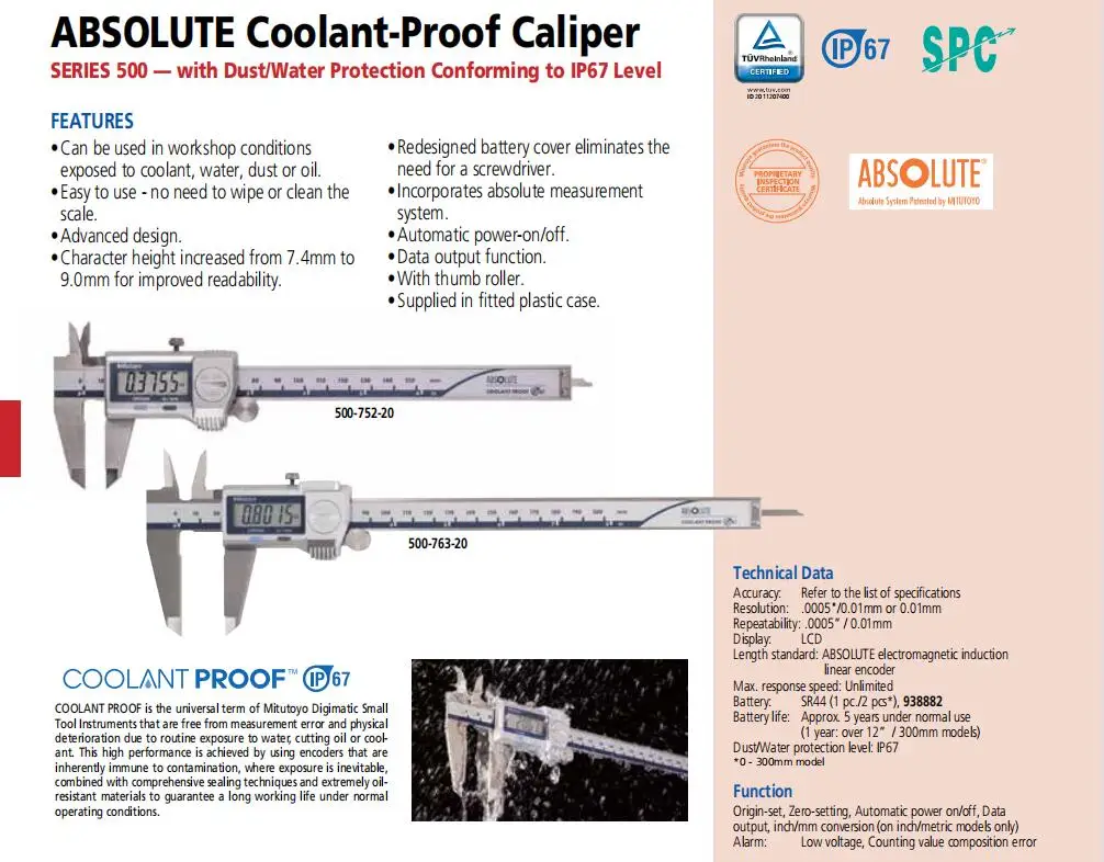 Mitutoyo IP67 Digital Calipers,0-150/200/300mm ,500-712-20 500-713-20 500-714-20,with SPC data out port,japan Original mitutoyo