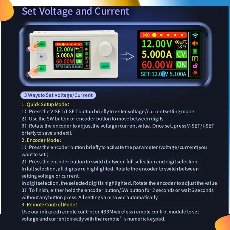 

B48A SK150S DC Regulated Power Supply+IR Kit DC Buck Converter Adjustable Regulated Power Supply 8A150W Solar Charging Module