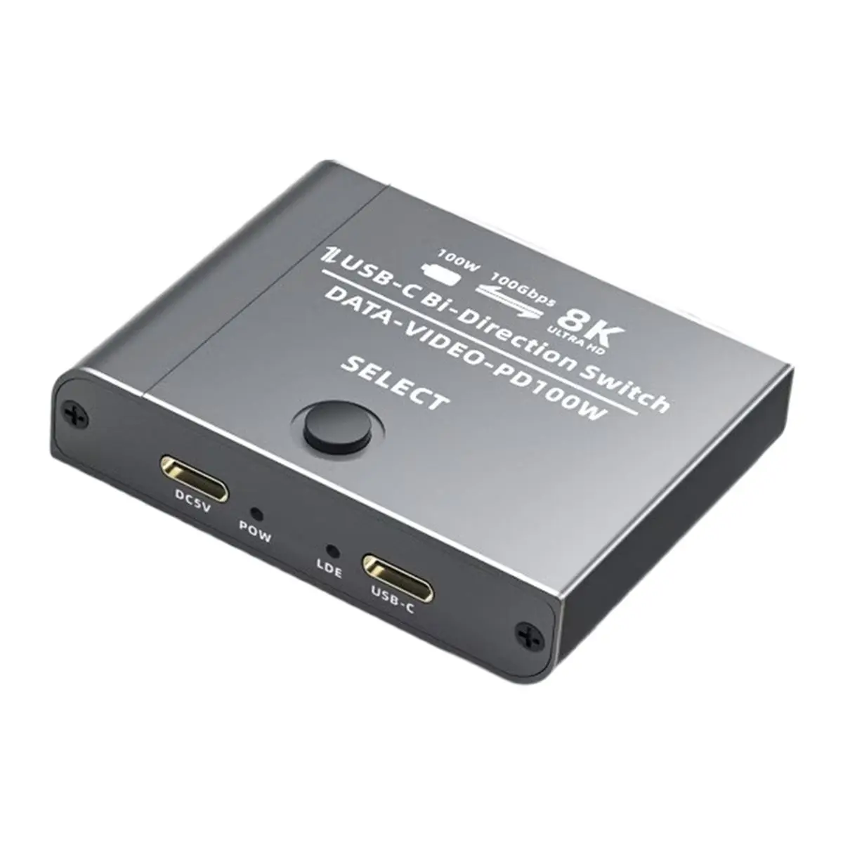 A40I USB C Bi-Direction Switch TYPE-C 3.1 Switcher 2 in 1 Out / 1 in 2 Out 8K HD 10Gbps Switcher 100W Power Supply