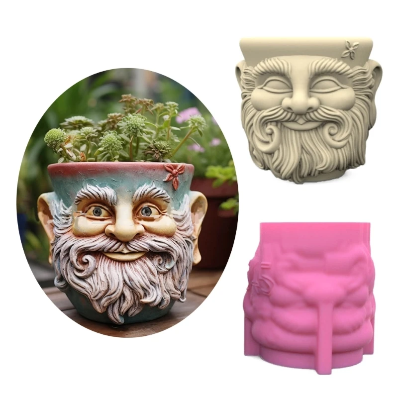 

Flower Pots Vases Silicone Molds Elderly People Molds Succulents Planter Molds