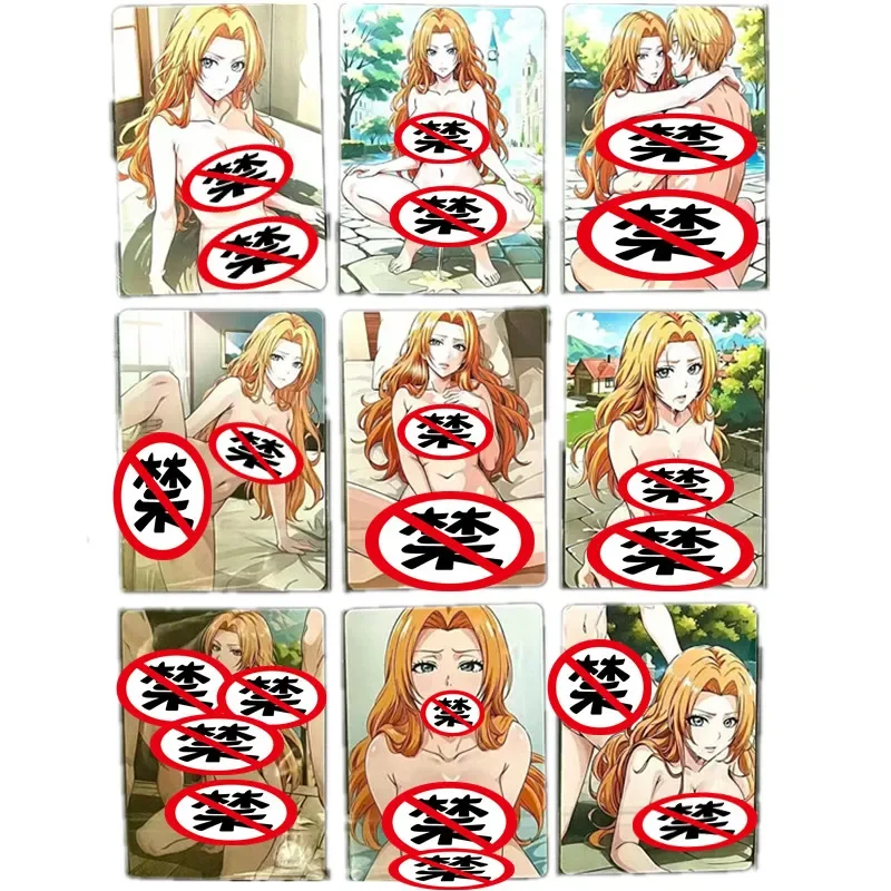 9Pcs/set Anime Bleach Kawaii Heroine Qiu Ju Sexy Nude Card Acg Diy Gift Toy Classic Game Collection Card