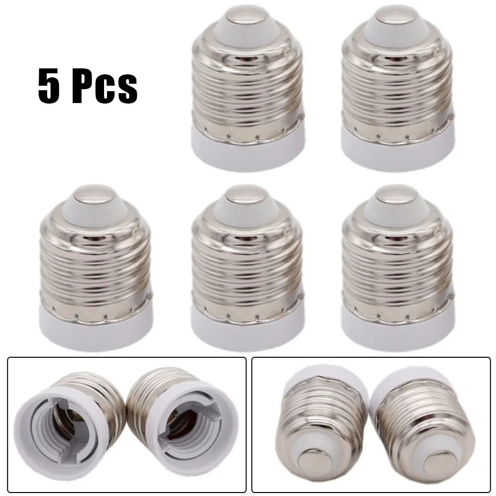 Garden Outdoor Lighting 5pcs E27 To E17 Light Bulb Adapters Candelabra Chandelier Convert Sockets LED Festive Party Supplies Set