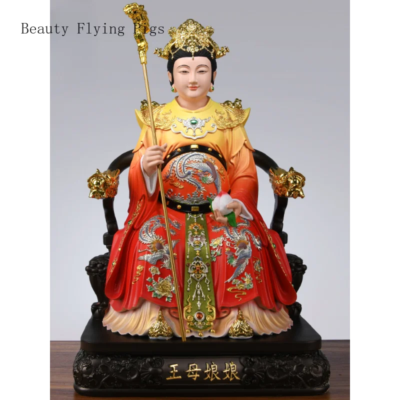 1PCS Resin Jade Emperor Mother Statue Jade Emperor Mother Goddess Home Worship Statue Ornament