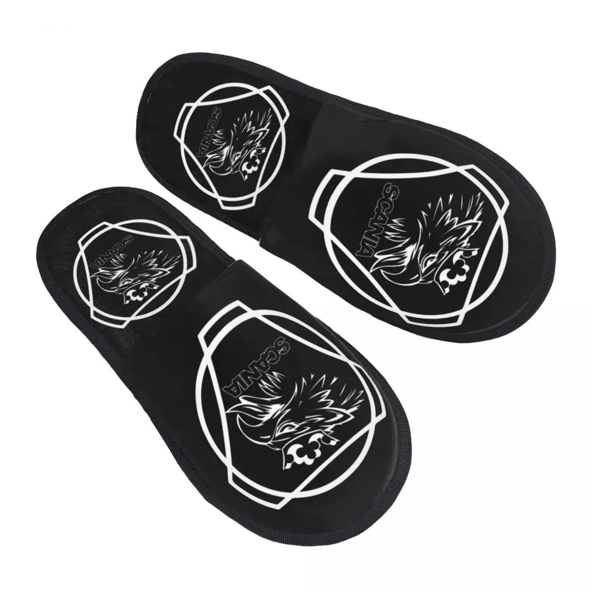 

Custom Print Women Saabs Scanias Power Classical Logo House Slippers Soft Warm Classical Memory Foam Fluffy Slipper Shoes