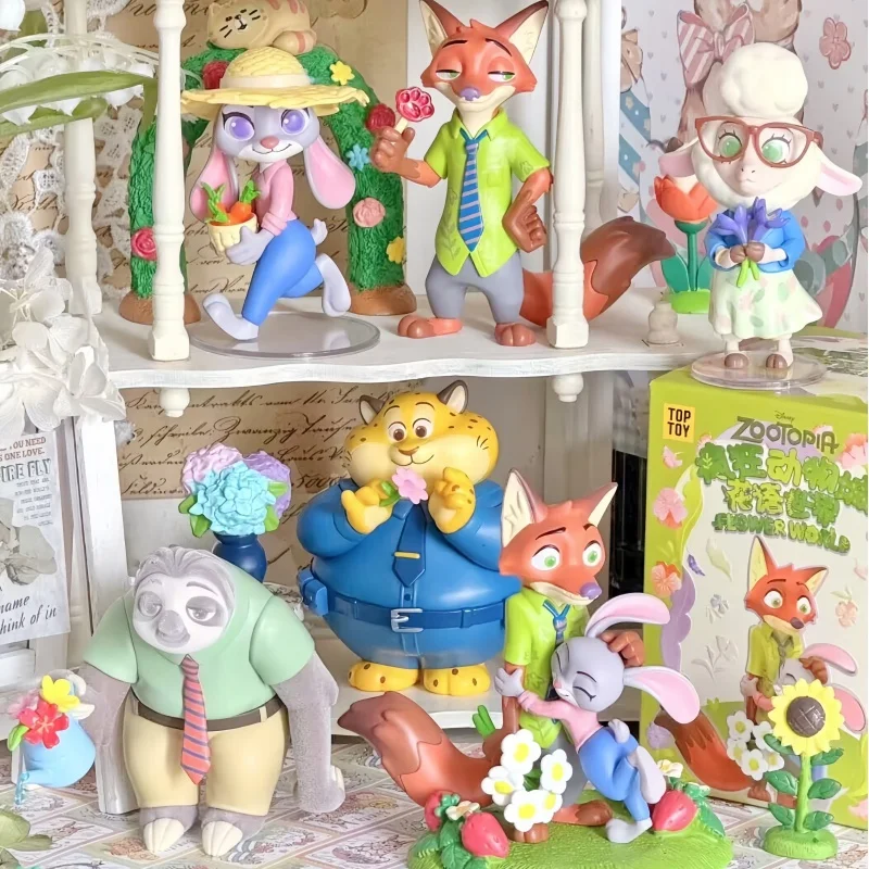

100% Genuine Toptoy Disney Zootopia Flower Language World Blind Box Handmade Judith Nick Gift Ornament In Stock