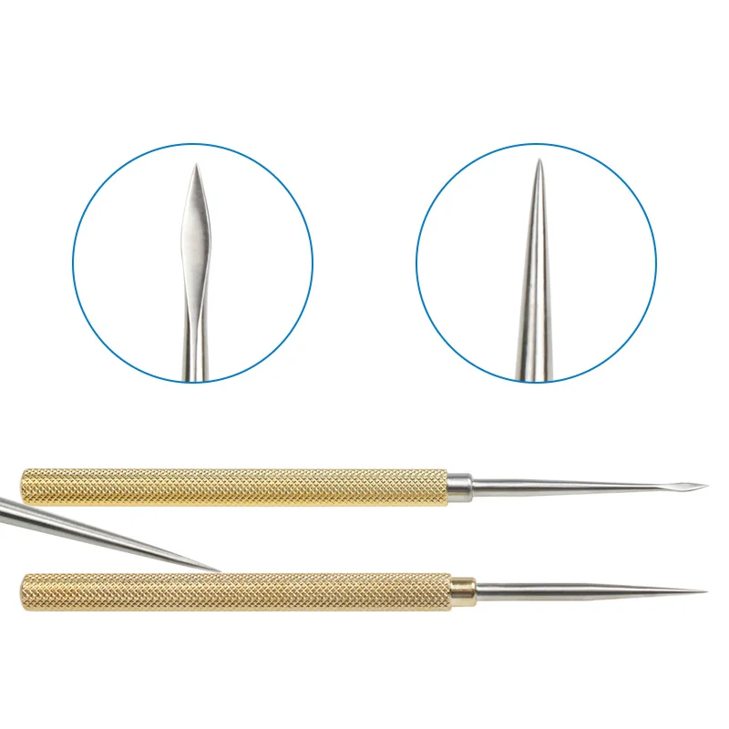 1pcs Large V Buried Threading Needle Stainless Steel Thread Carving Tool Facial Skin Lifting Tool Curved Straight