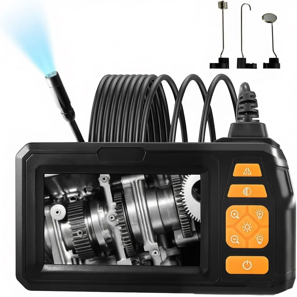 4.3 Inch HD Borescope 1080P Industrial Endoscope Camera 8mm IP67 Waterproof Camera for Car Engine Inspection Sewer Pipe 8 LEDS