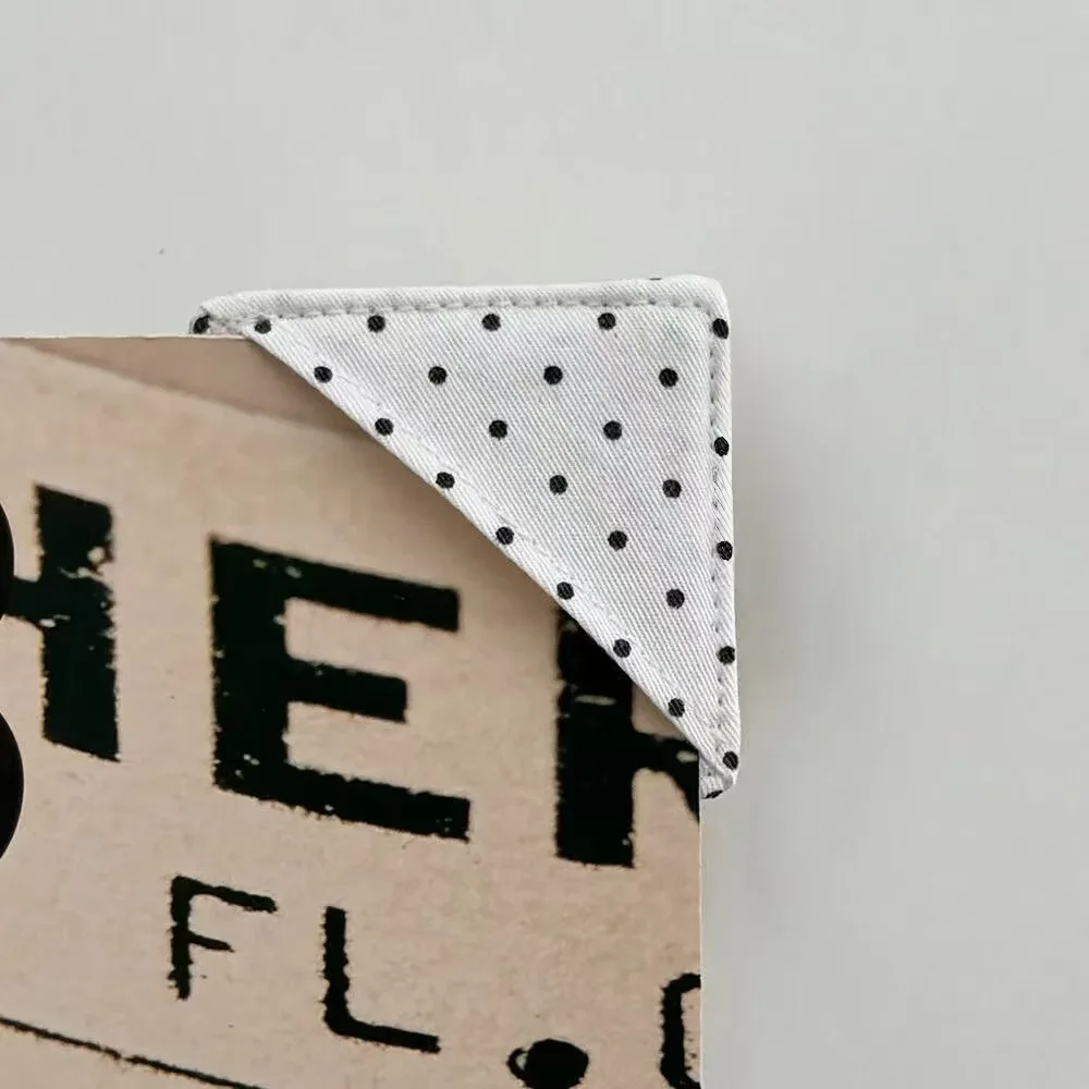 Triangle Bookmark Korean Polka Dot Striped Cloth Book Marker Cute Corner Protector for Book Pages Journal Reading Accessories