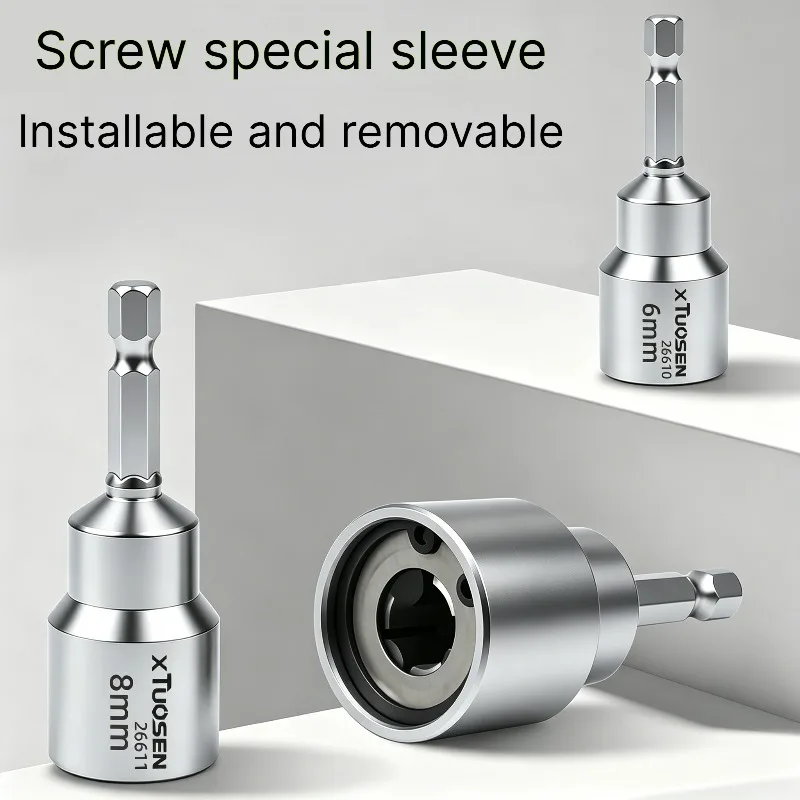 

6/8mm Screw Specialized Sleeve Installable Electric Drill Bit Adapter Detachable Ceiling Screw Socket Ceiling Installation Tools