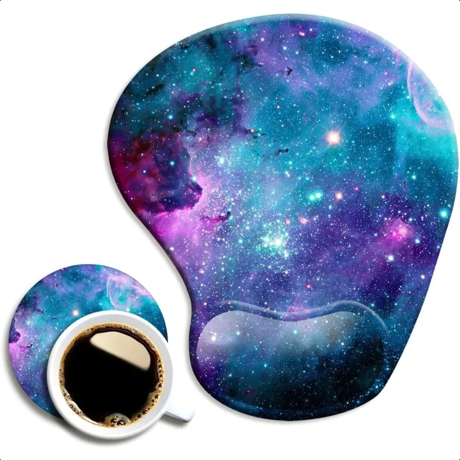 

Ergonomic Mouse Pad with Wrist portMouse Pads with NonSlip PU Base for Home Office Working Studying Easy Typing Pain Relief Blu