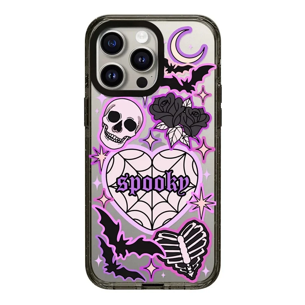 

Skeleton Halloween 2.0 Acrylic Black Border Magnetic Phone Case Cover for IPhone 12 13 14 15 16 17 Pro Max Case