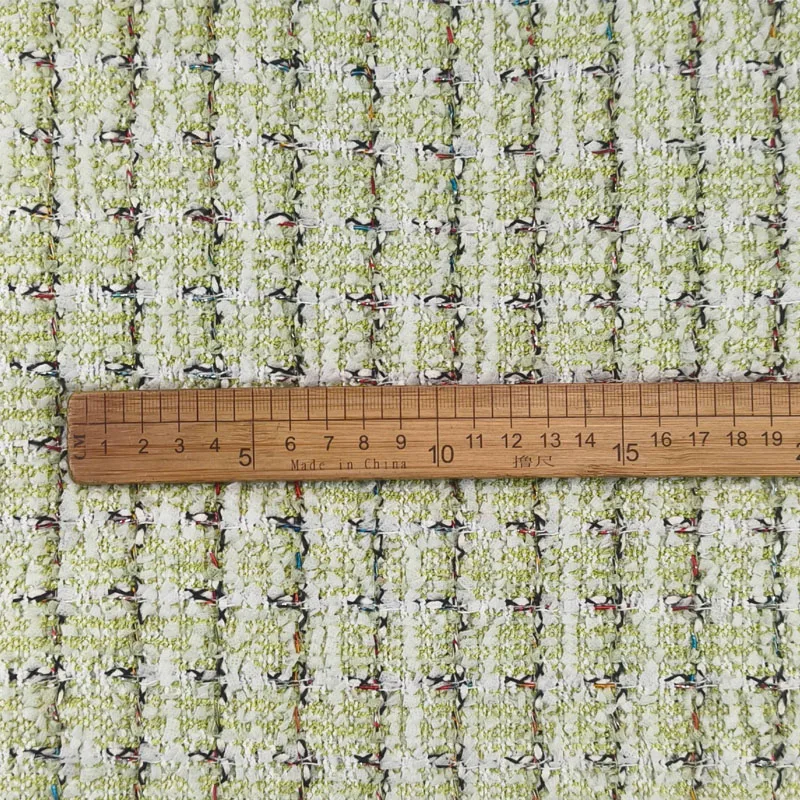 

Green Color Lattice Ribbon Yarn-Dyed Braided Tweed Fabric For Women's Autumn Jacket Dress Suits Coat DIY Cloth Sewing Material