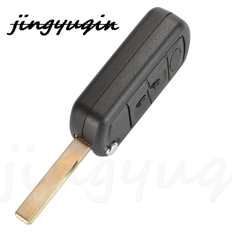 Jingyuqin-carcasa de repuesto para llave de coche, carcasa para mando a distancia plegable, 3 botones, para Land Rover Range Sport Discovery HU101 HU92 Blade