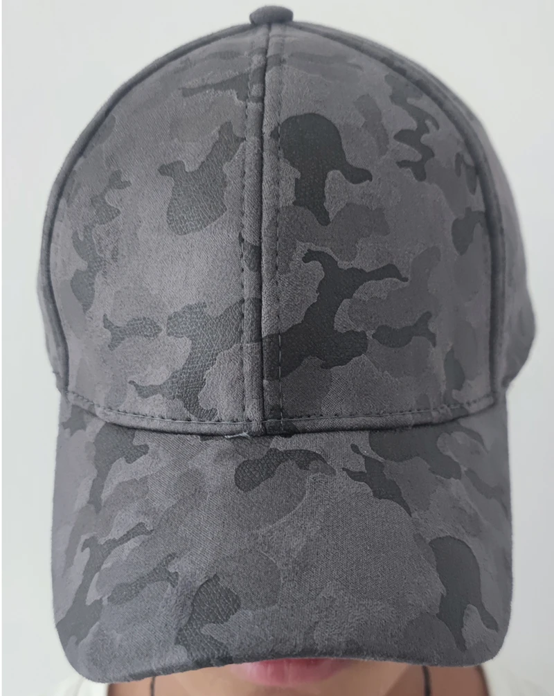 Vintage Army Green Brown Grey Camo Snapback Leather Men Suede Baseball Cap Camouflage Red Navy