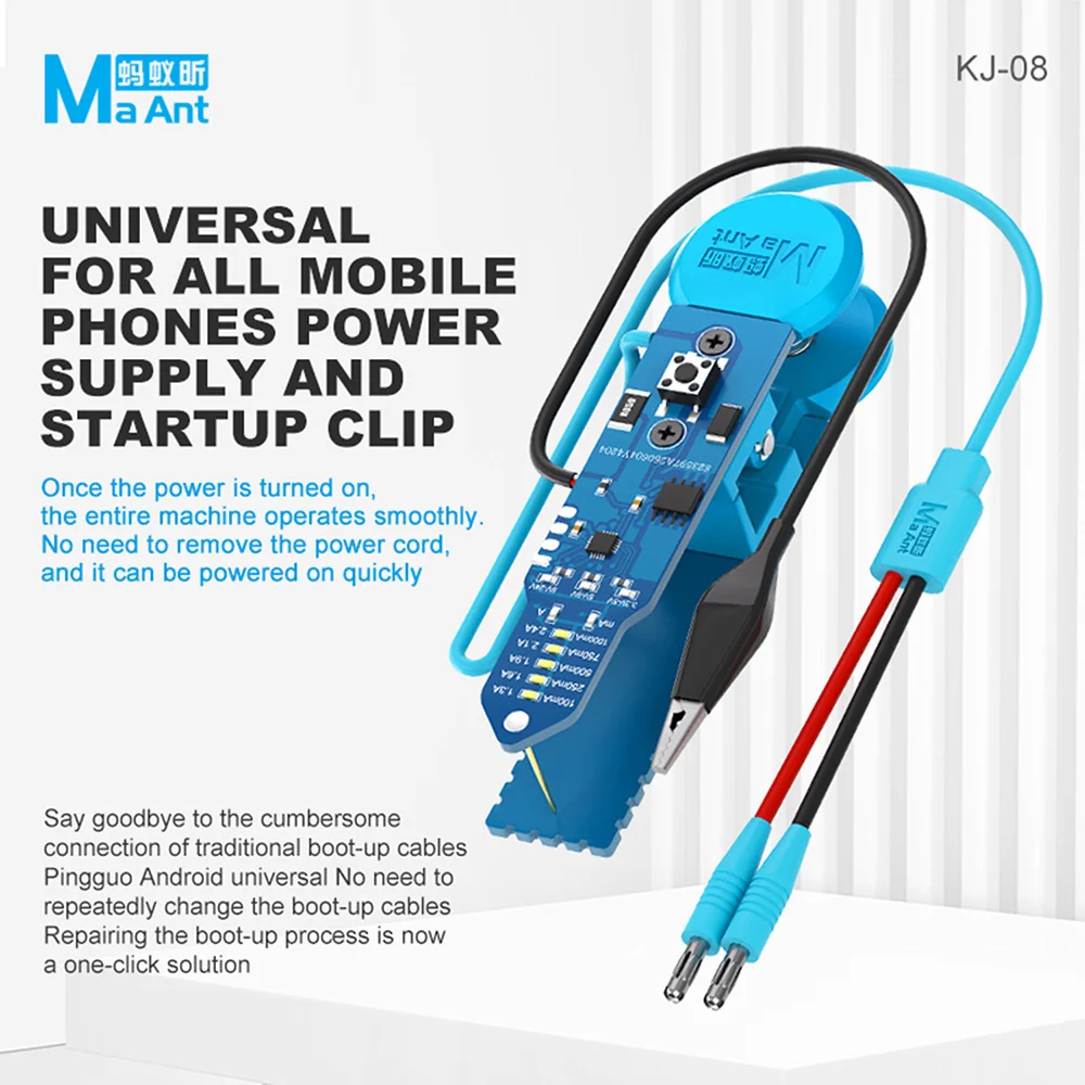 KJ-08 All-Purpose Power Supply Clip, Power-On Testing Tool, Suitable for iPhone, Android, and iPad Motherboard Repairs