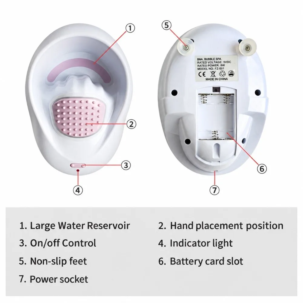 Vibration Design Vibrating Massage Bowl Non-Slip Base Large Water Reservoir Nail Polish Remover Bowl Beauty Care Bowl