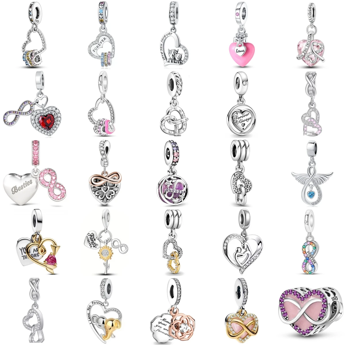 

New 925 Pure Silver Pink 8 Wings Sunflower Pendant Beads fit Original Charms Bracelet DIY Women Jewelry