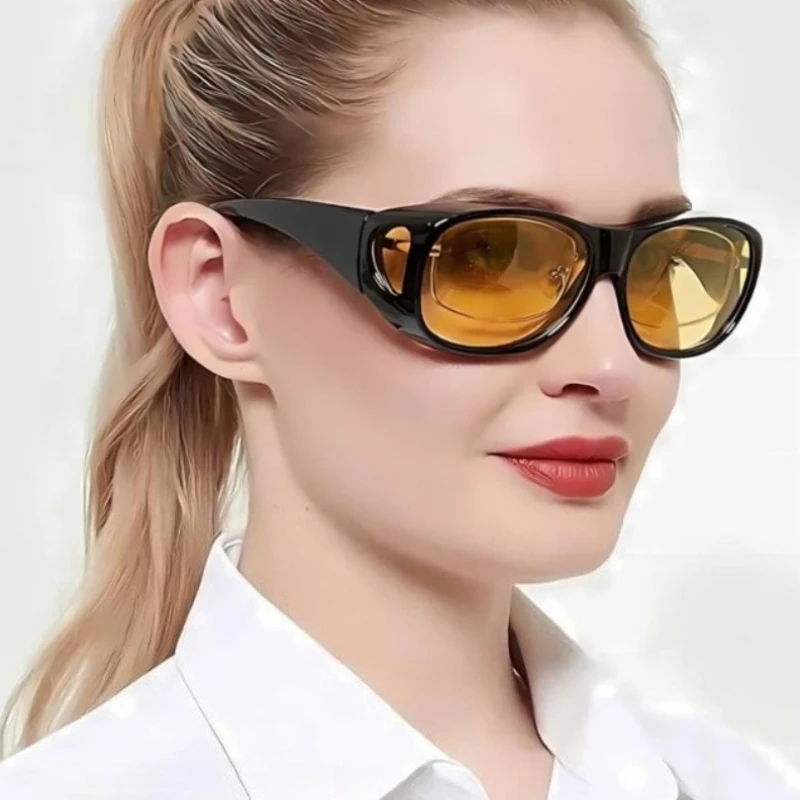 1pcs Yellow Anti Glare Night Vision Goggles Wind Sand Proof for Driving Shooting Aviation Unisex