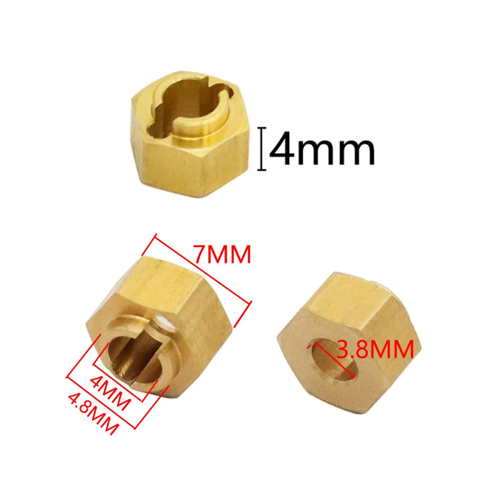 RC Hex Wheel Hubs Brass Adapter 4mm 5mm 6mm for 1/18 Truck Wide Rim Drive Hub Copper Upgrade Parts for TRX