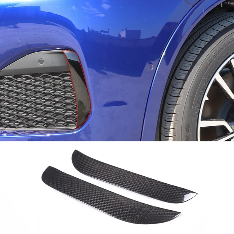 Dry Carbon Fiber Car Front Bumper Fog Lamp Decoration Stickers Car Fog Lamp Accessories For Maserati Grecale 2022 2023