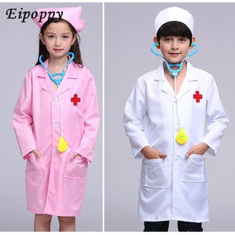 Kids Cosplay Clothes Boys Girls Doctor Nurse Uniforms Fancy toddler halloween Role Play Costumes Party Wear doctor gown