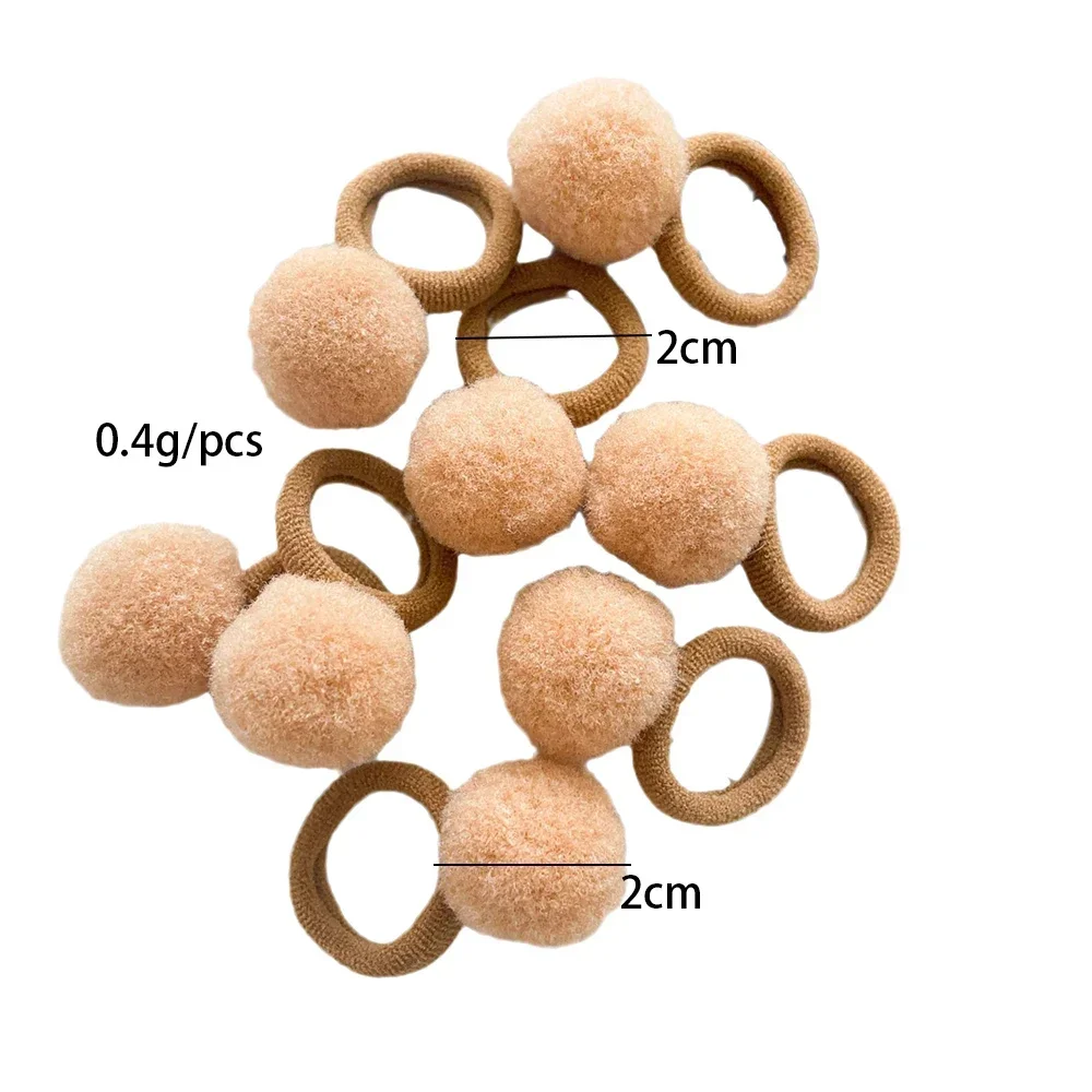 10 stücke Kinder Elastische Haarbänder Mädchen Plüsch Ball Gummiband Für Kinder Süßigkeiten Scrunchie Haar Krawatten Clip Baby Haar Zubehör