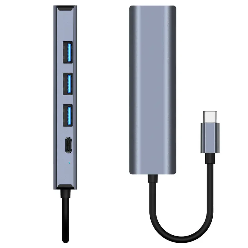 5 In 1 Usb-C Hub 3.0 1000mbps Rj45 Ethernet Hub Expansion Base Type-C Pd100w Base Multifunctional Expansion Adapter view 6