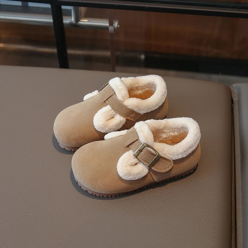 

2025 Winter New Children's Snow Boots Solid Color Girls' Warm Boots Fashion New Children's Anti slip Cotton Boots