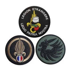 French Foreign Legion Embroidery Hook Loop Patches Badges Emblem Military Army Accessory Hook and Loop Outdoor Bag with Sticker