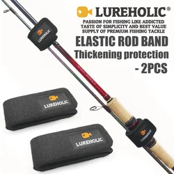LUREHOLIC Fishing Rod Tie Holder Strap Belt Tackle Elastic Wrap Band Pole Holder Fastener Ties Outdoor Fishing Tools Accessories