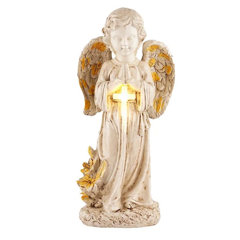 ABAE-Angel أضواء الشمسية في الهواء الطلق حديقة حديقة تماثيل الملاك للخارج 12 "الملاك التذكاري في الهواء الطلق للقبران ، الحدائق التذكارية