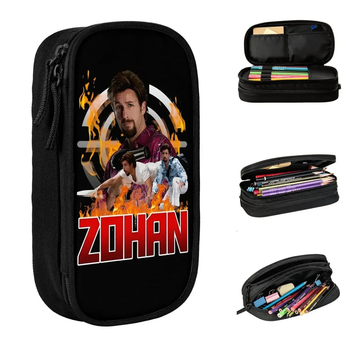 

Large Pen Box Vintage The Zohan Office Supplies Double Layer Pencilcase Women Make Up Bag Perfect Gifts