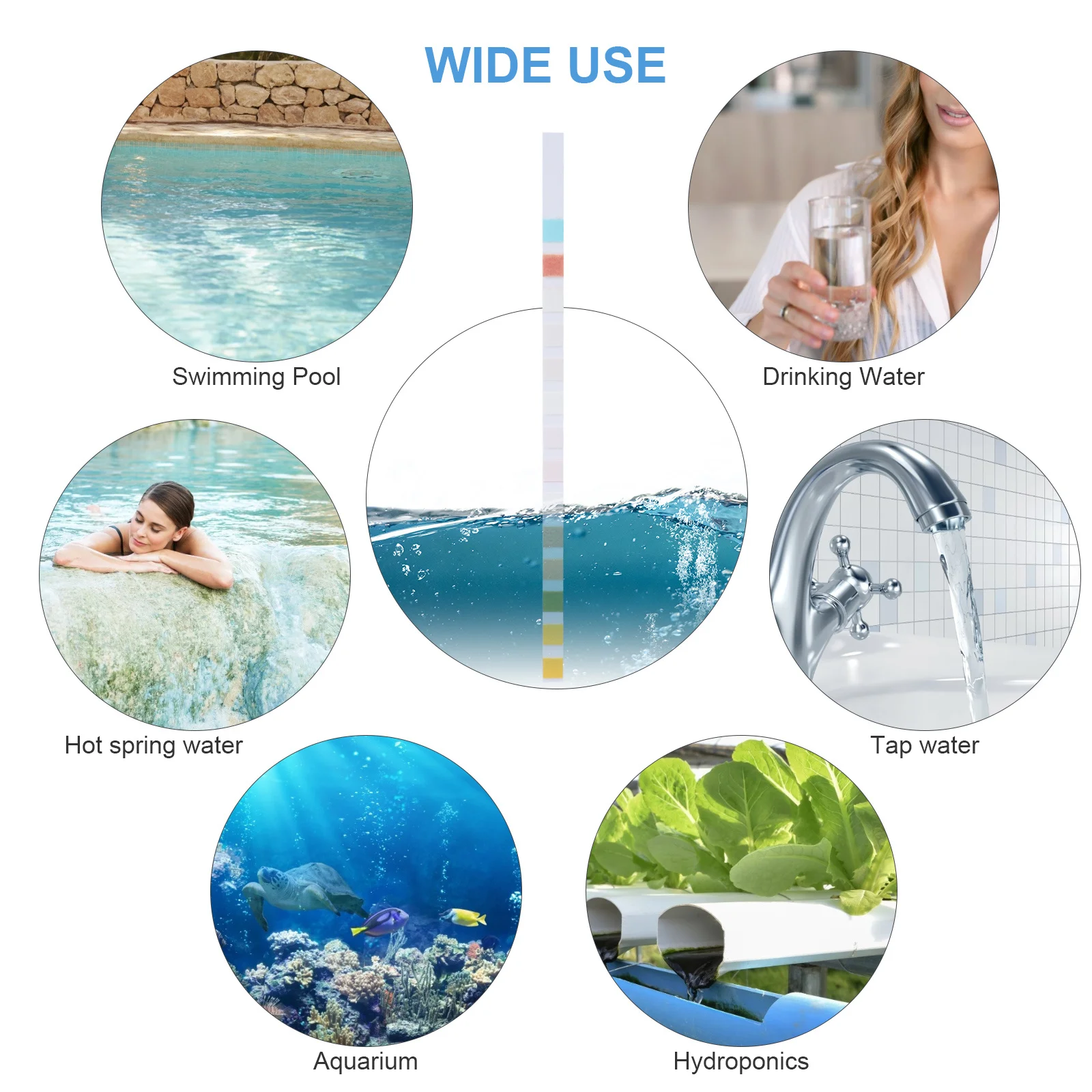 

Water Quality Test Strips 14-in-1 Multipurpose Test Paper for Pool Hot Tub Spa Aquarium PH Reagent Paper Fast Accurate