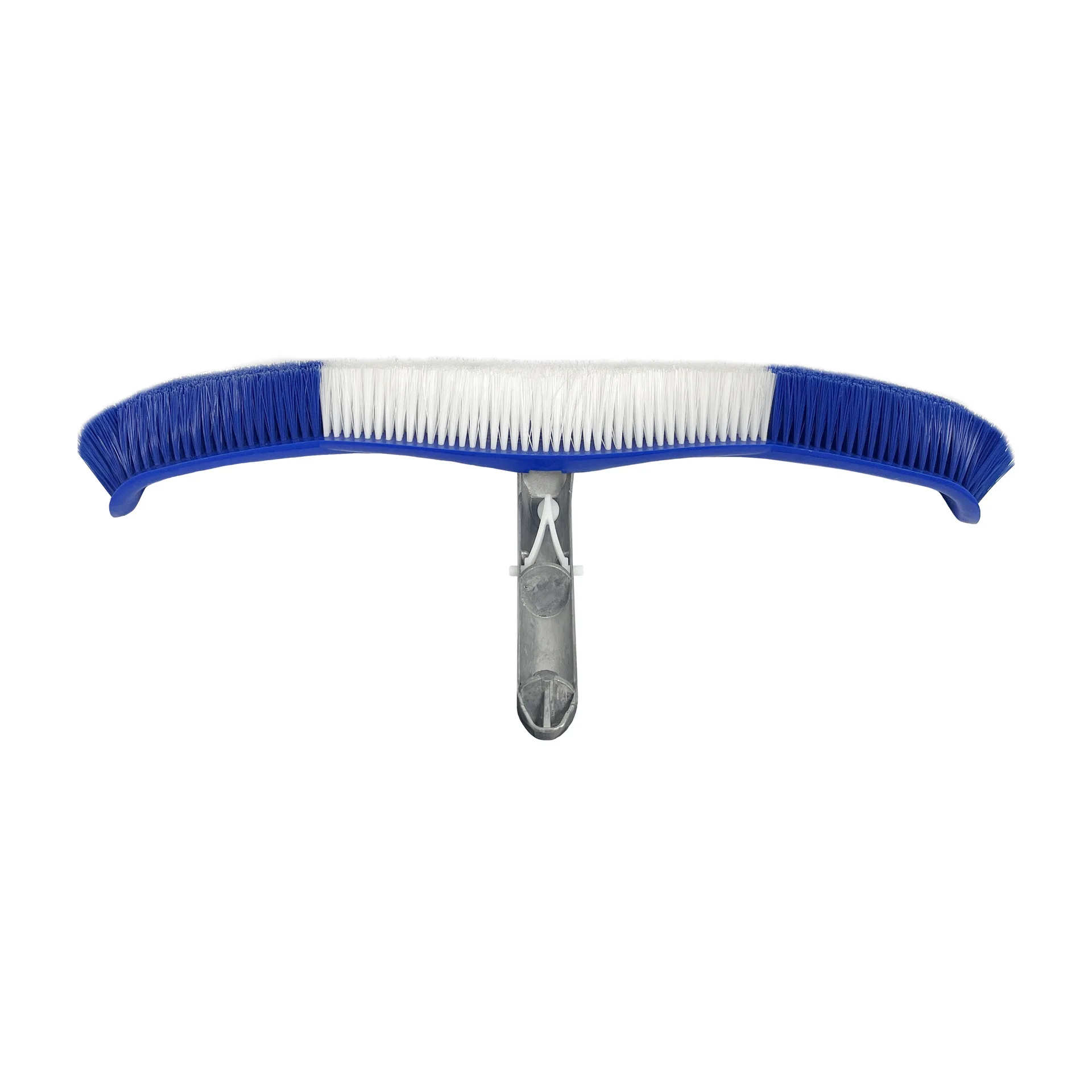 20 Inch Pool Wall Brush with Aluminum Handle Elastic Polyethylene Bristles Swimming Pool Cleaning Brush