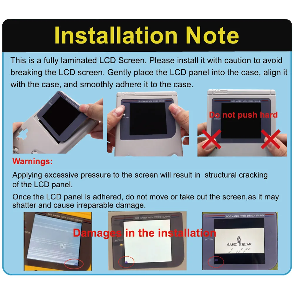 Diy 3.1 polegada gb dmg ips q5 kit lcd laminado osc retro pixel mod para gameboy clássico backlight tela gbo display frm com falar