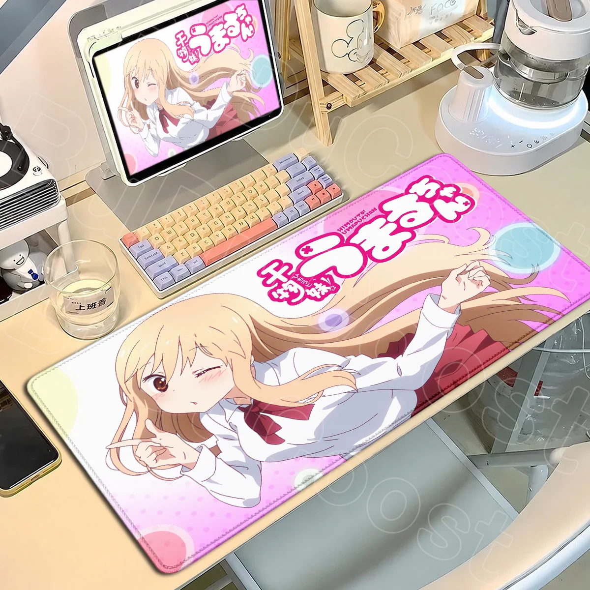 900 x 400 mm Computertastaturmatte Himouto Umaru-chan Extended Anime Gaming Mousepad XXL Doma Umaru Gummi-Zubehör mit Verriegelungskante – Detail 5