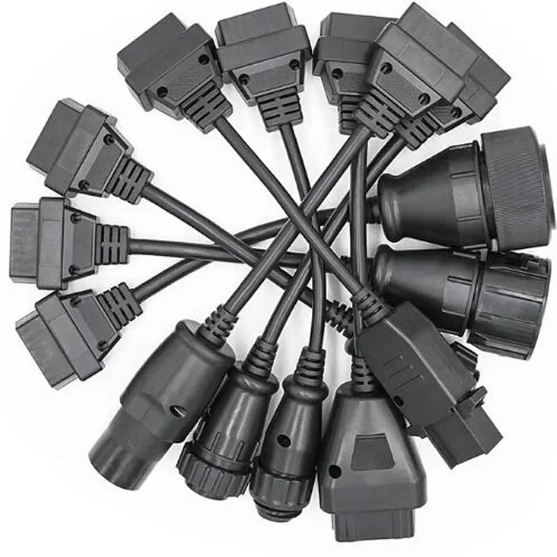 Full Set Car Truck 8 Cables For Renault For Fiat For Audi OBD OBD2 Extension Cable OBD2 Connector Car Diagnostic Auto Tool
