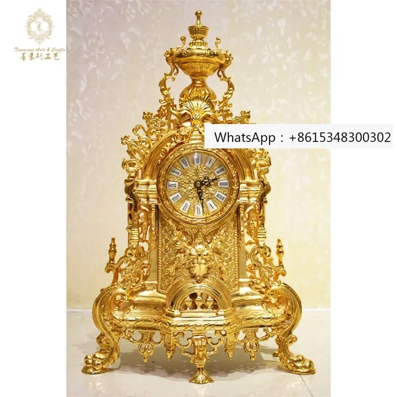

Yellow Luxury Exquisite Retro Home Decoration Table Clock