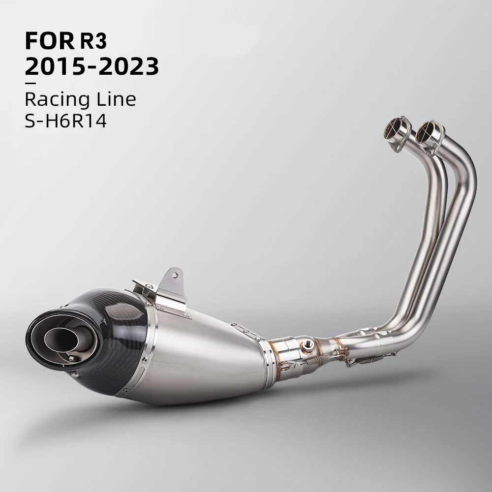 Suitable for the R3 motorcycle aftermarket exhaust system Full carbon fiber/stainless steel kit (2015–2023)