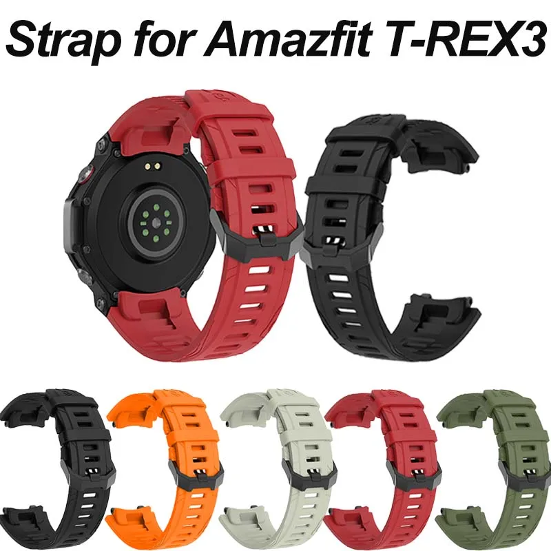 Silicone Strap for Amazfit T-REX 3 Smart Watch Strap Watchband T-Rex3 Sport band With Strap Tool Accessory