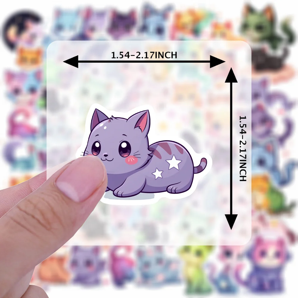 35pcs Kawaii Cat Meow Stickers Aesthetic Colored Decoration Scrapbooking Hand Accounting Graffiti Decals Supplies view 4