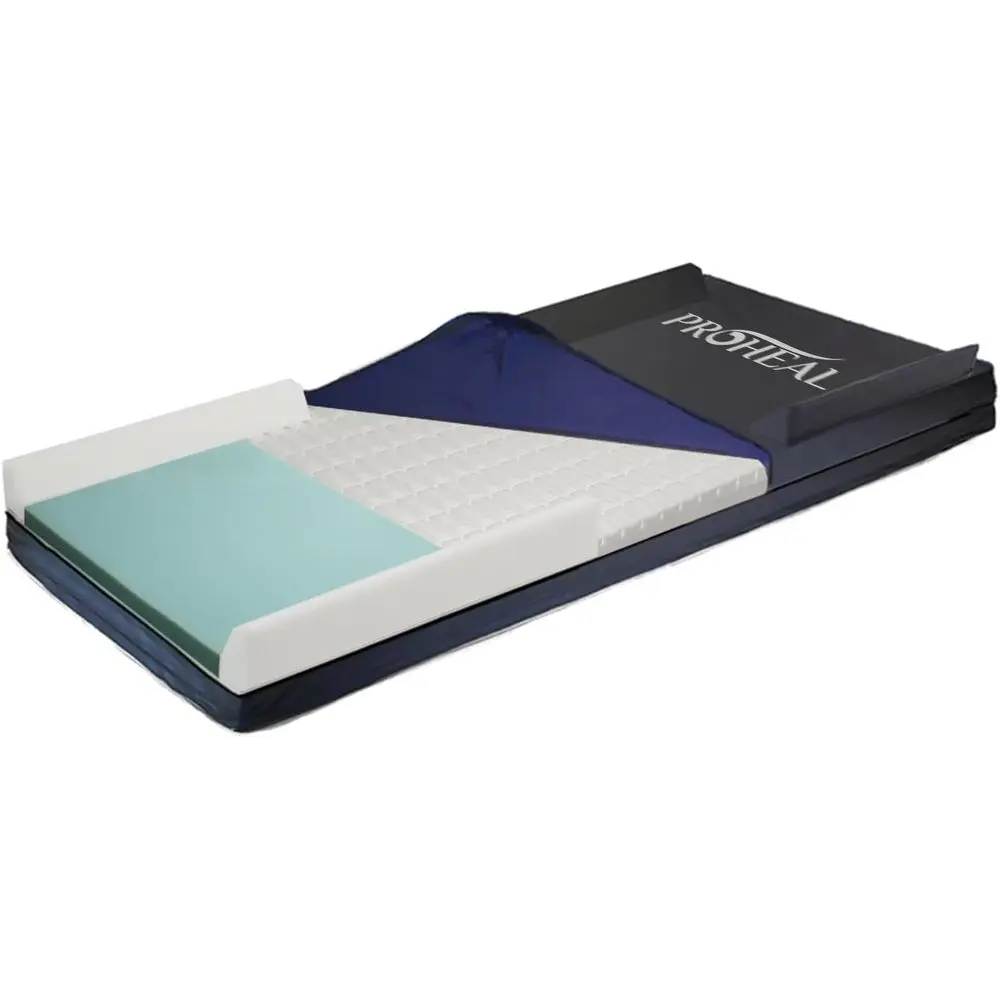 

Hospital Bed Mattress with Pure Redistribution and Raised Rails - 36 x 76 x 6 x 3 Rails - Multi-Layered for Bed Sore Prevention